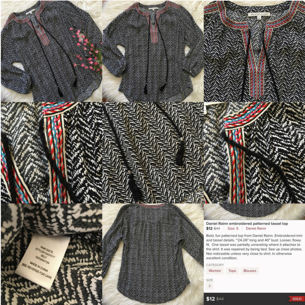 Examples of photos for a Poshmark listing. Learn how to make sales on Poshmark!