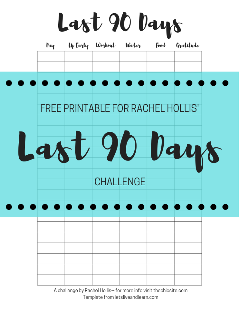 Free Last 90 Days Challenge Printable Rachel Hollis Girl Wash Your Face