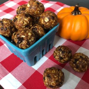 pumpkin spice energy bites chocolate no bake lactation recipe