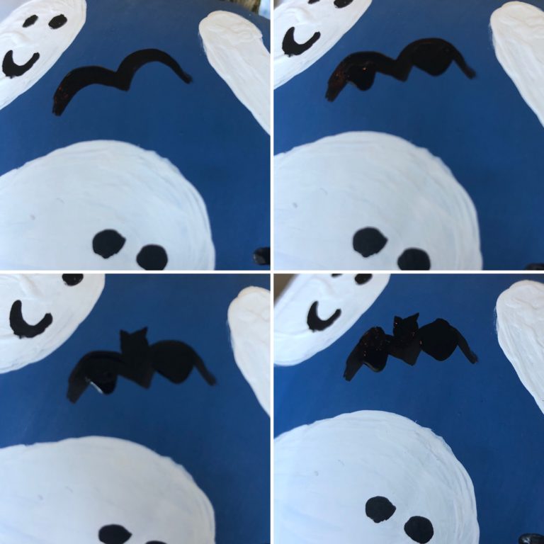 Learn how to paint a DIY  blue and white ghost pumpkin with step by step instructions. 