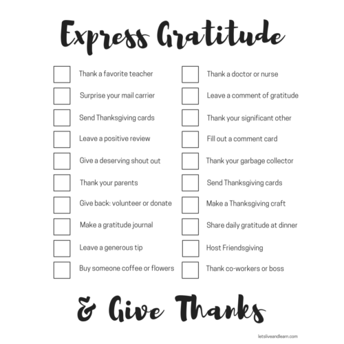 20 Ways to Give Thanks and Express Gratitude (with free printable ...