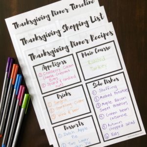 Tips and free printables for planning Thanksgiving dinner.