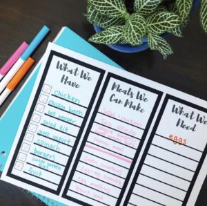 Tips for how to get out of a cooking dinner rut-- plus a free printable to organize your favorite family recipes on the fridge!