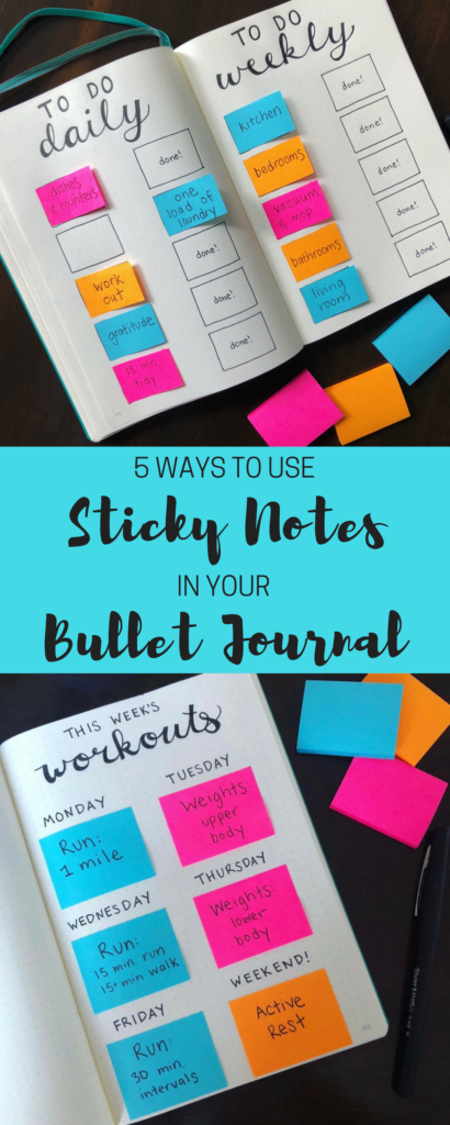 How to use sticky post it notes in your bullet journal.