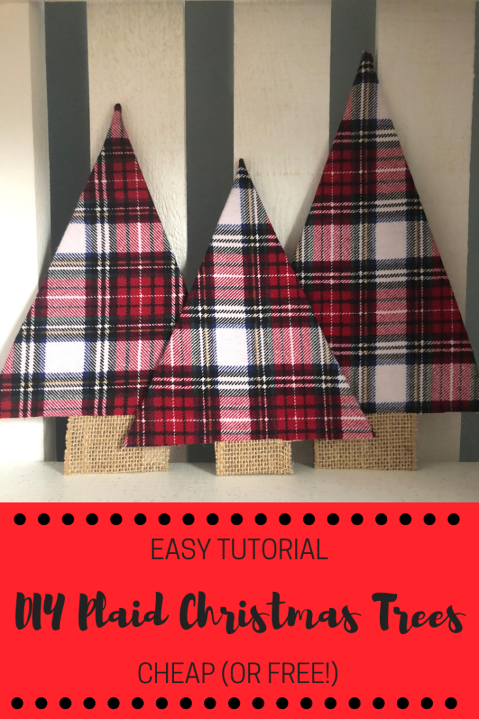 How to make DIY plaid Christmas tree decorations. A cheap or free craft project to add to your rustic or farmhouse decor.