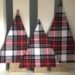 How to make DIY plaid Christmas tree decorations. A cheap or free craft project to add to your rustic or farmhouse decor.
