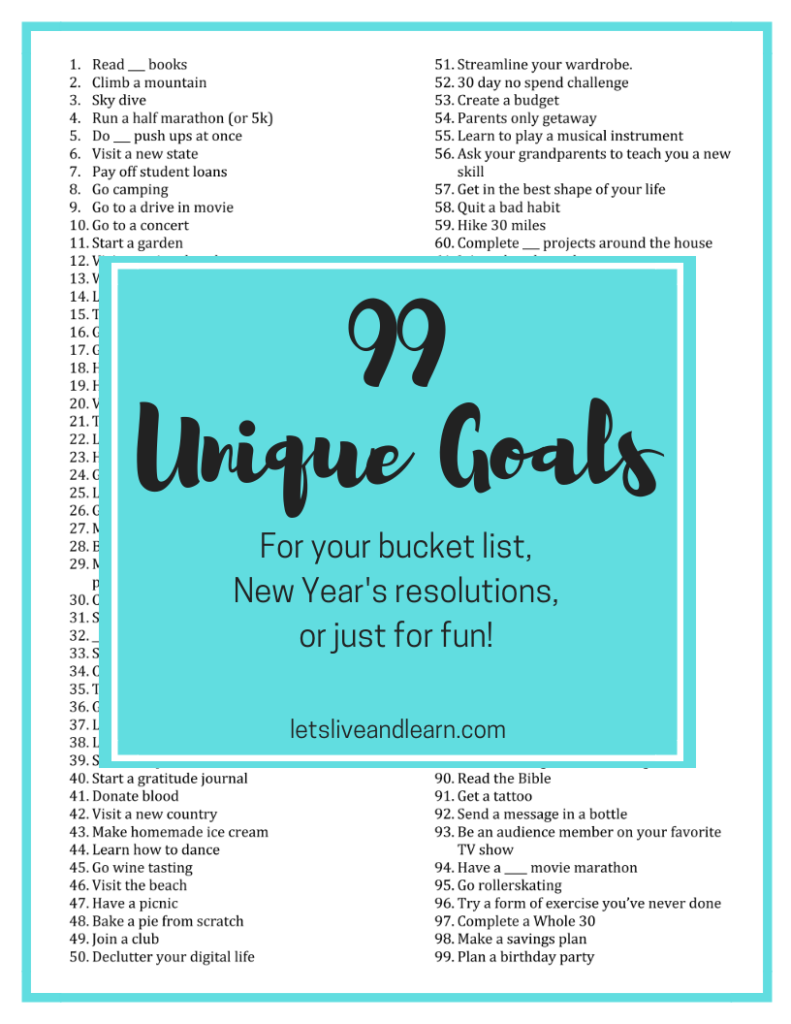 30 before 30: 100 Ideas for your Birthday Bucket List – Let's Live and Learn