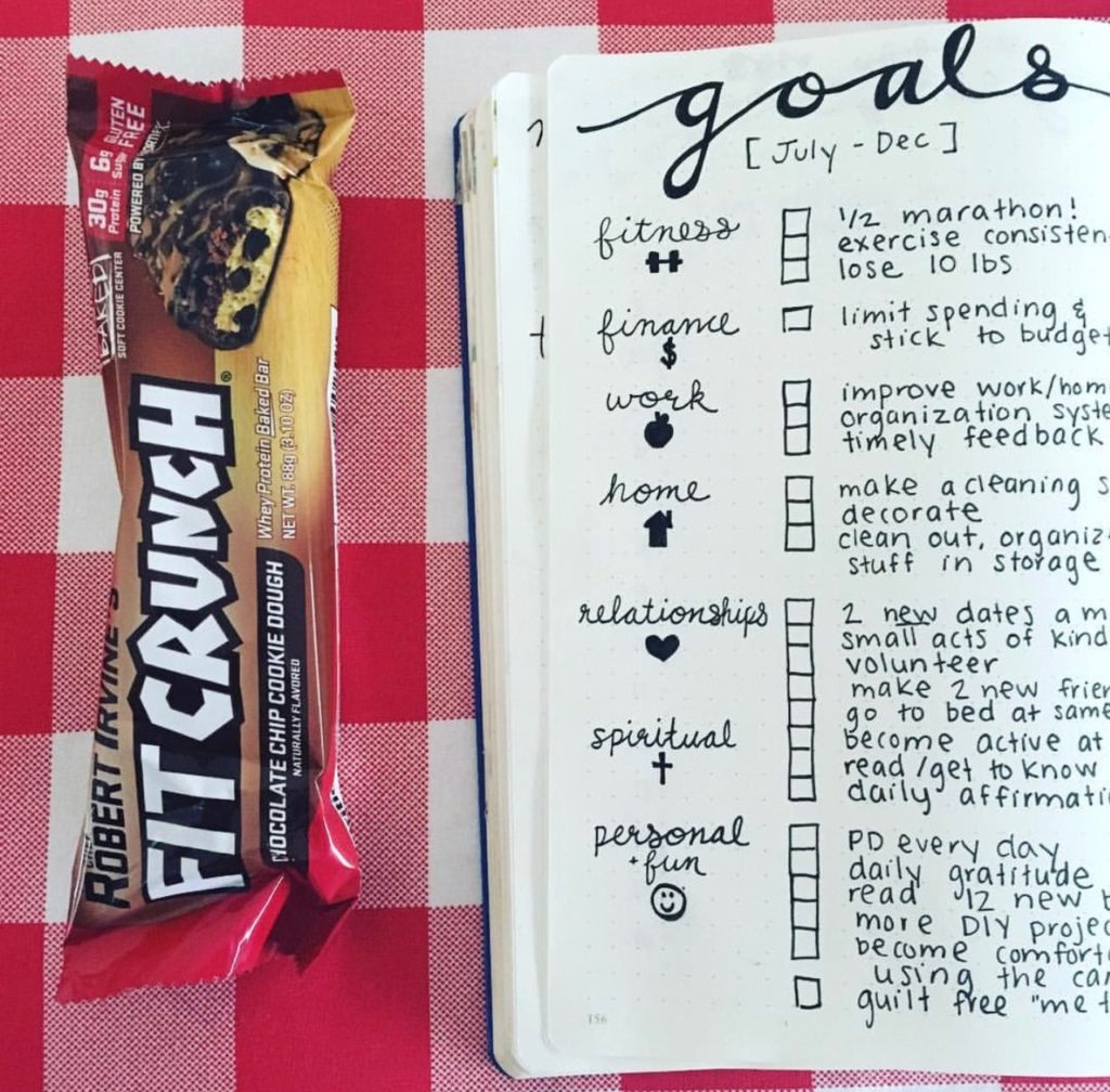 It is important to create goals in all areas of your life, whether you are goal setting for New Year's or in the middle of the year! This bullet journal spread is an idea of how to keep track of your goals. I share over ten different ways that you can use a bullet journal to track health and fitness in this post! #bujo #bulletjournal #goals