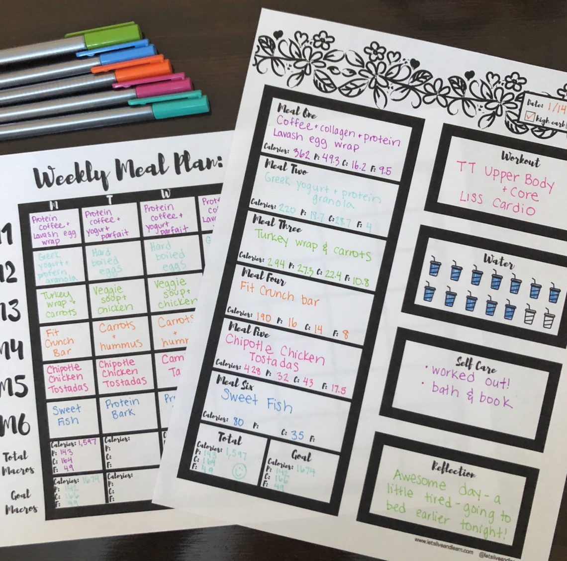 excel meal planner with macros template