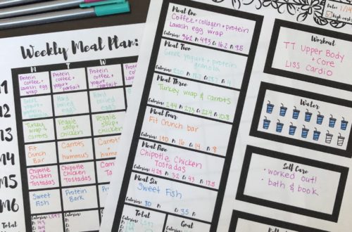 Free printable macro meal plan templates to use when planning out your meals for the week! Track your meals, macros, water, workout, self care and more! #iifym #macros #tightertogether