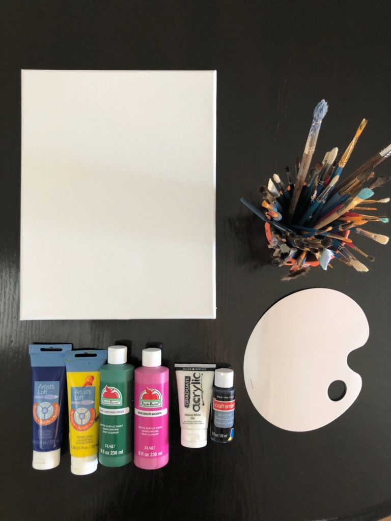 How to have an at home paint night date. Everything you need to know to have a fun and cheap date night at home. Perfect for new parents-no babysitter required! #cheapdatenight #paintnight #datenightathome #athomepaintdatenight #girlsnight #paintnightideas #valentinesdate