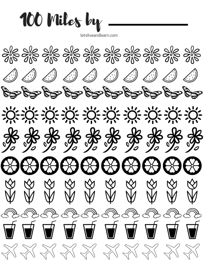 Printable Mile Tracker Coloring Page - Portal Tutorials