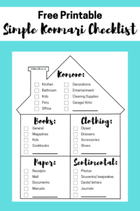 Free Konmari Printable Checklist – Let's Live and Learn