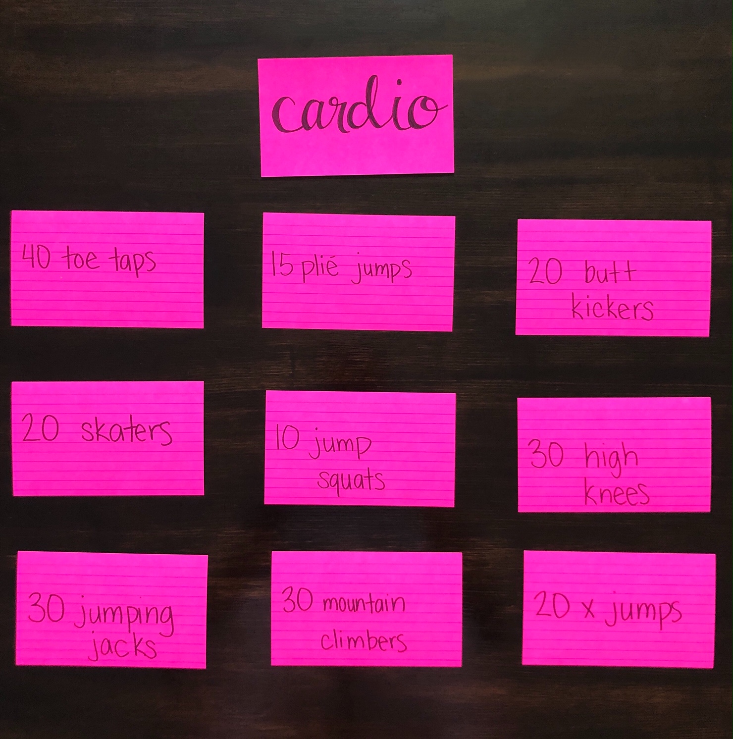 Note Card Workout – Let's Live and Learn
