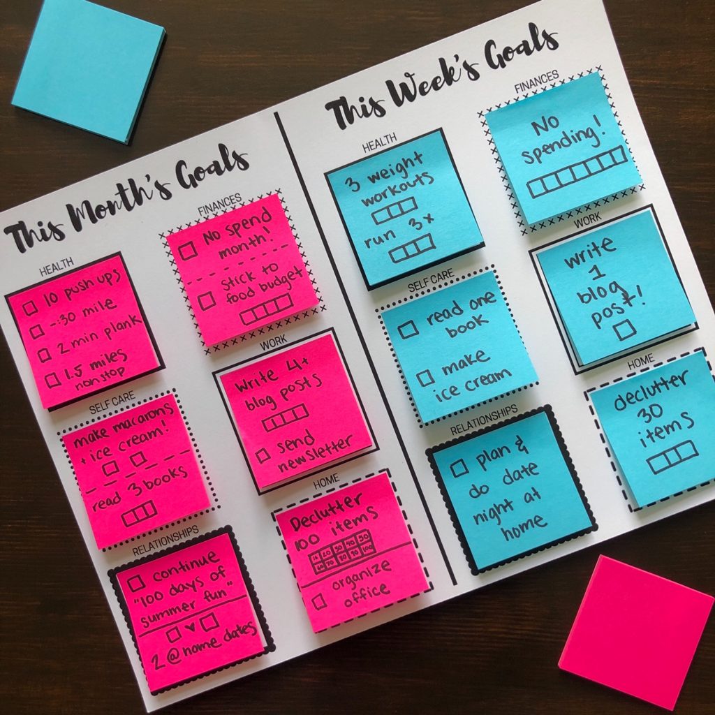 Goals Board Planner to Get Organized for Your Home Office
