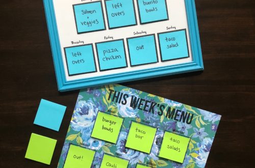 Download your free sticky note meal plan printable template. Create a flexible meal plan using post it notes and this reusable free printable! #freeprintable #mealplan #thisweeksmenu #stickynotes