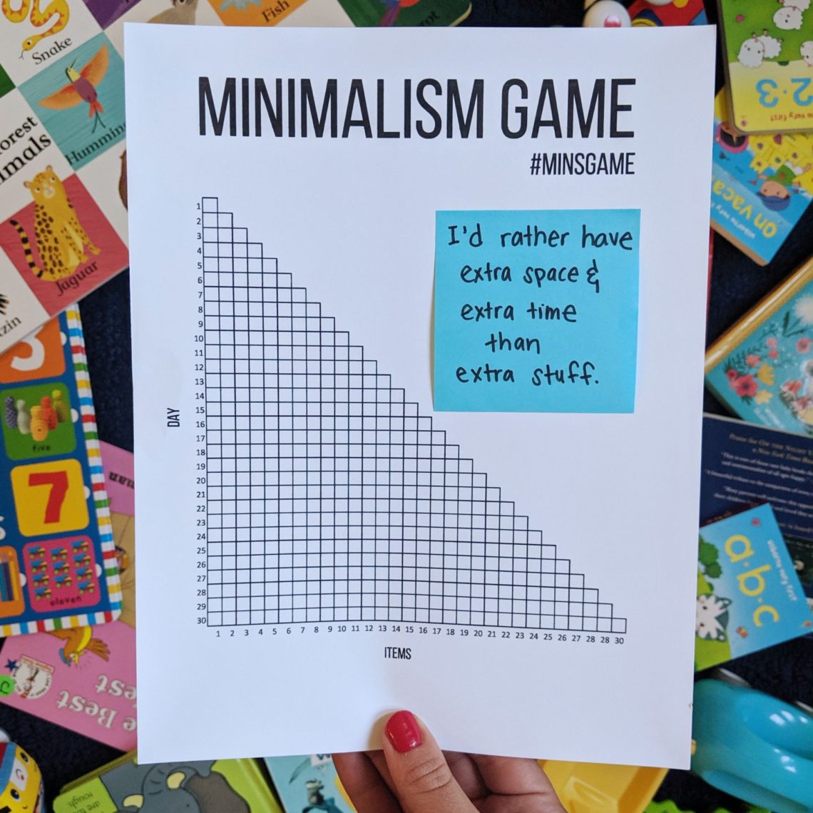 The Minimalist Game Printable (minsgame) Let's Live and Learn