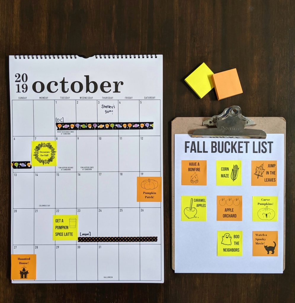 Sticky Note Fall Bucket List – Let's Live and Learn