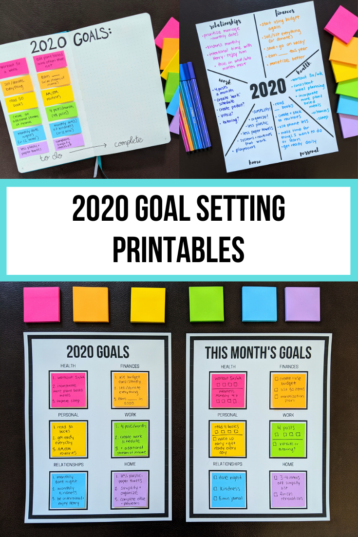 2020 New Year's Goals Printables – Let's Live And Learn