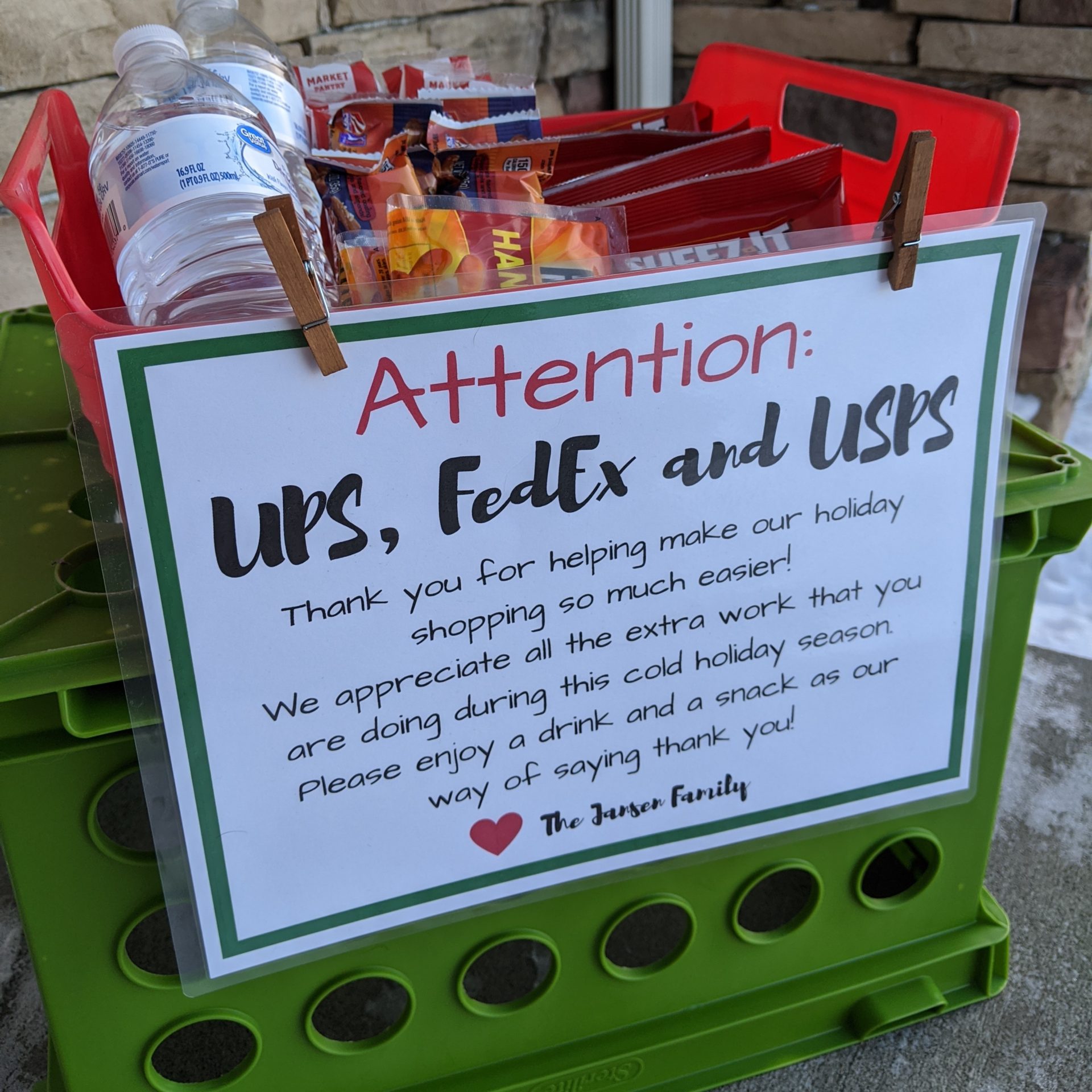Act of Kindness Idea Treats for Delivery Drivers (with free printable