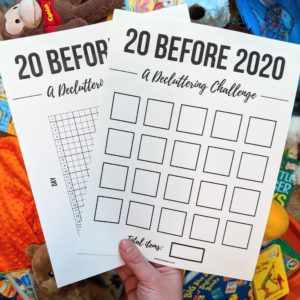 20 before 2020 decluttering challenge inspired by the minimalism game. Declutter before the new year! #declutteringchallenge #minsgame #printable