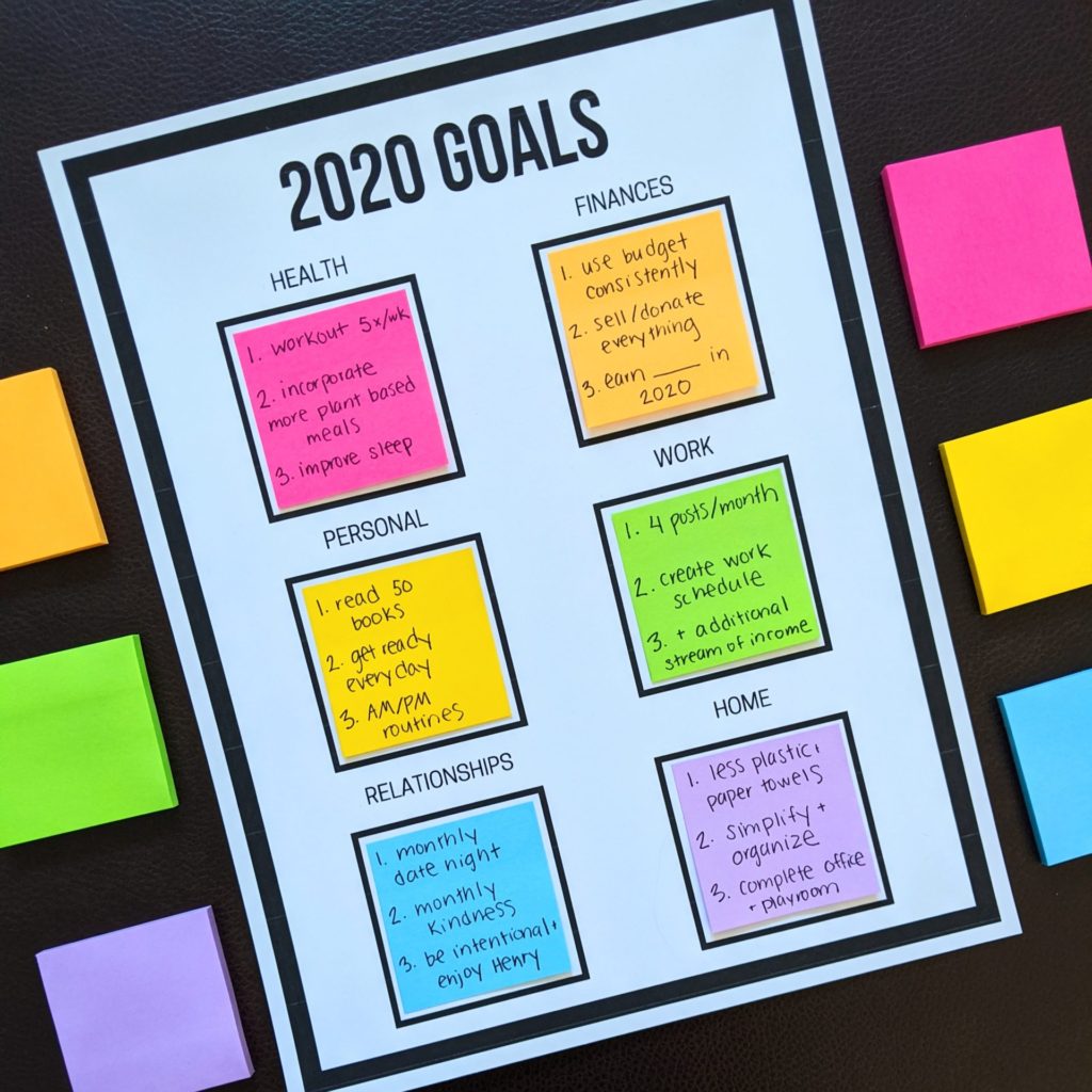 New Year Goals Template from letsliveandlearn.com