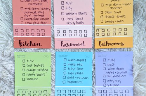 Cleaning cards: an easy and flexible cleaning system/schedule. DIY cards for your own home on index cards or paint samples! #cleaningschedule #flexible #habittracker