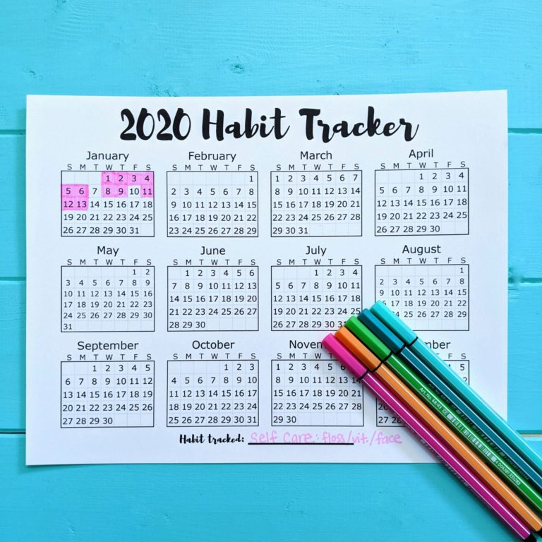 2020 Yearly Habit Tracker Printable – Let's Live and Learn