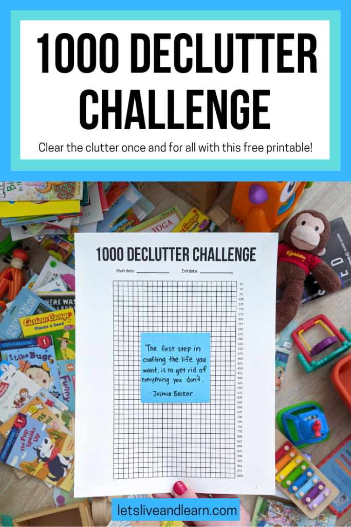 1000 declutter challenge- like an extreme version of the #minsgame, but with less rules! Declutter your home once and for all with this minimalism challenge! #minimalismgame #decluttering #mariekondo #sparkjoy