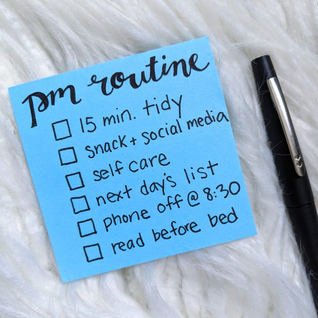 My PM routine- how I created my evening routine and lots of ideas to try! #pmroutine #eveningroutine #nighttimeroutine