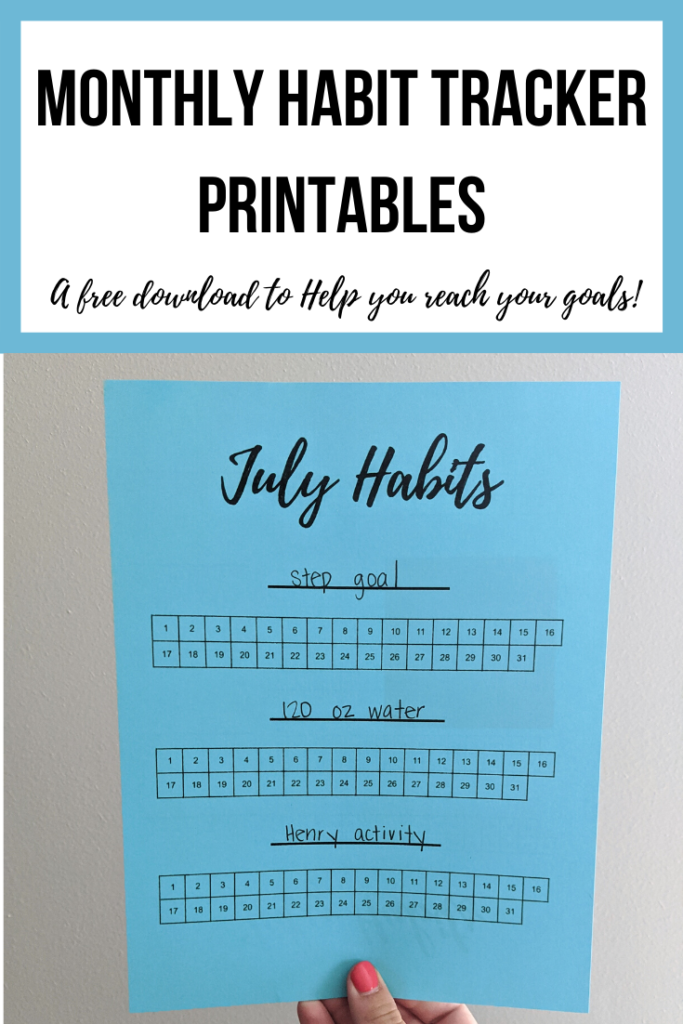 July Monthly Habit Tracker Printable: A free download to help you track your habits and reach your goals! July, August & September 2020 #habittrackers #monthlyhabittracker #printable