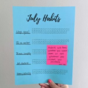 July Monthly Habit Tracker Printable: A free download to help you track your habits and reach your goals! July, August & September 2020 #habittrackers #monthlyhabittracker #printable