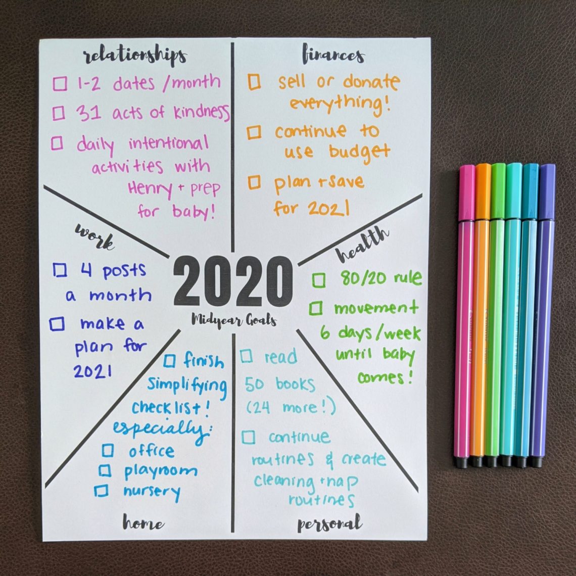 2020 Midyear Goals Printable – Let's Live and Learn