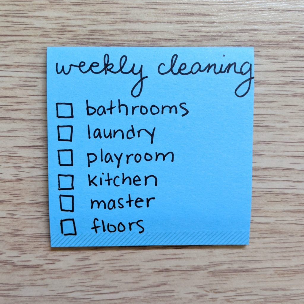 A simple cleaning schedule for people who hate cleaning (like me!). A flexible cleaning routine that is perfect for stay at home moms, working moms or anyone who doesn't want to spend hours cleaning! #cleaningschedule #workingmom #stayathomemom #flexible #easy #simple