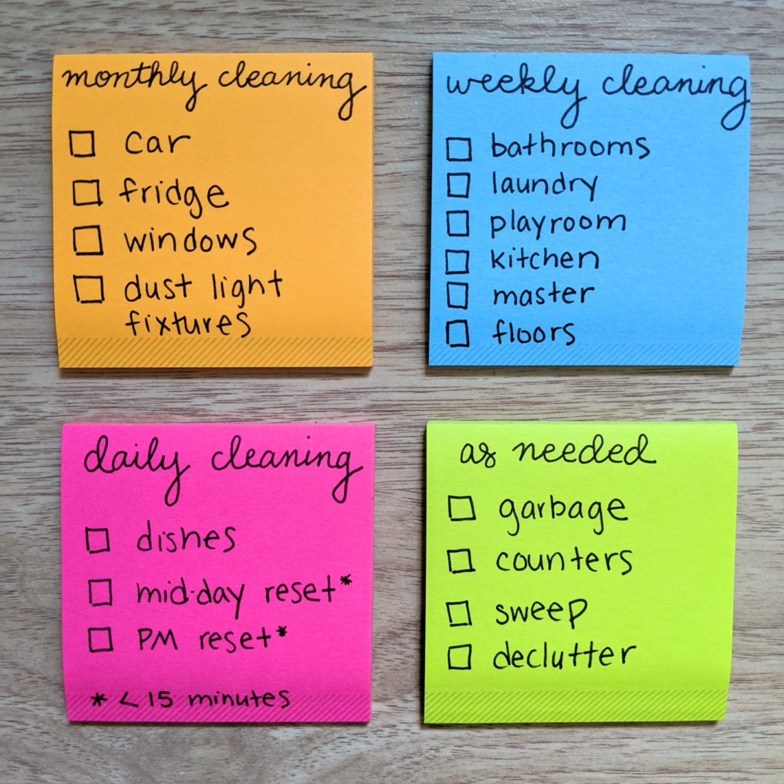 A cleaning schedule for people who hate cleaning (like me!). A flexible cleaning routine that is perfect for stay at home moms, working moms or anyone who doesn't want to spend hours cleaning! #cleaningschedule #workingmom #stayathomemom #flexible #easy #simple