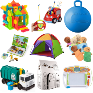 Gift Ideas for toddlers and preschoolers. Educational, open ended, long lasting gift ideas for 2 year olds, 3 year olds and 4 year olds. #christmas #stockingstuffers #giftguide