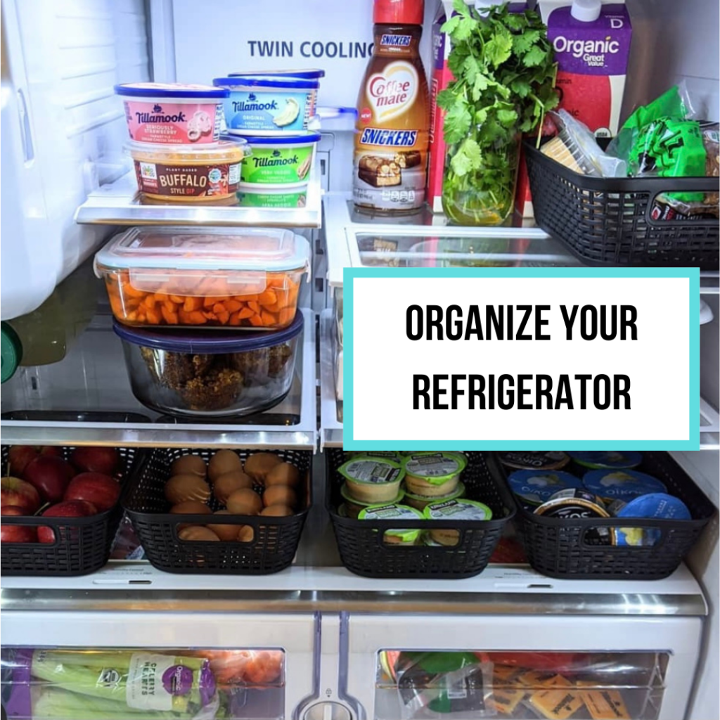 Six tried and true tips and tricks for lowering food waste that you can implement today! Tip 2: organize your refrigerator.  #lowwaste #loweringfoodwaste #fridgeorganization #organizedfridge
