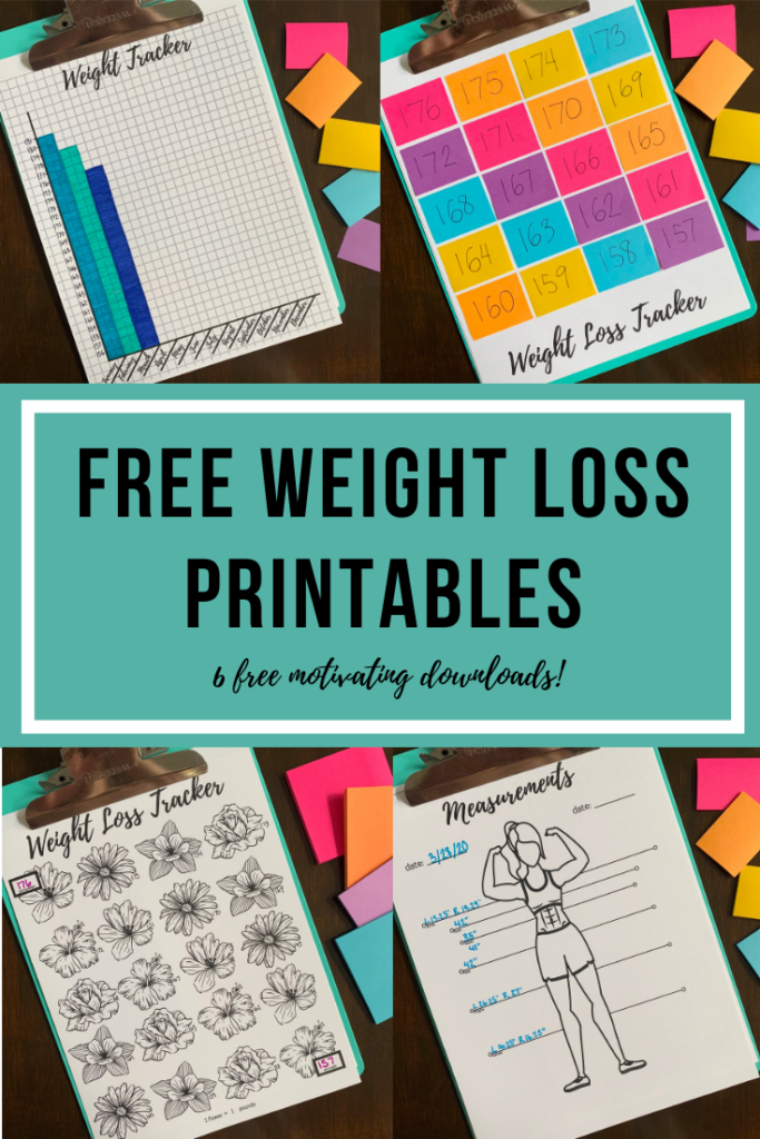 Free weight loss printables: Make your own workout clipboard or binder to keep motivated! #weightloss #weightlossjourney #freeprintable #weightlossrewardchart #rewardchart #weightlosstracker #measurementtracker