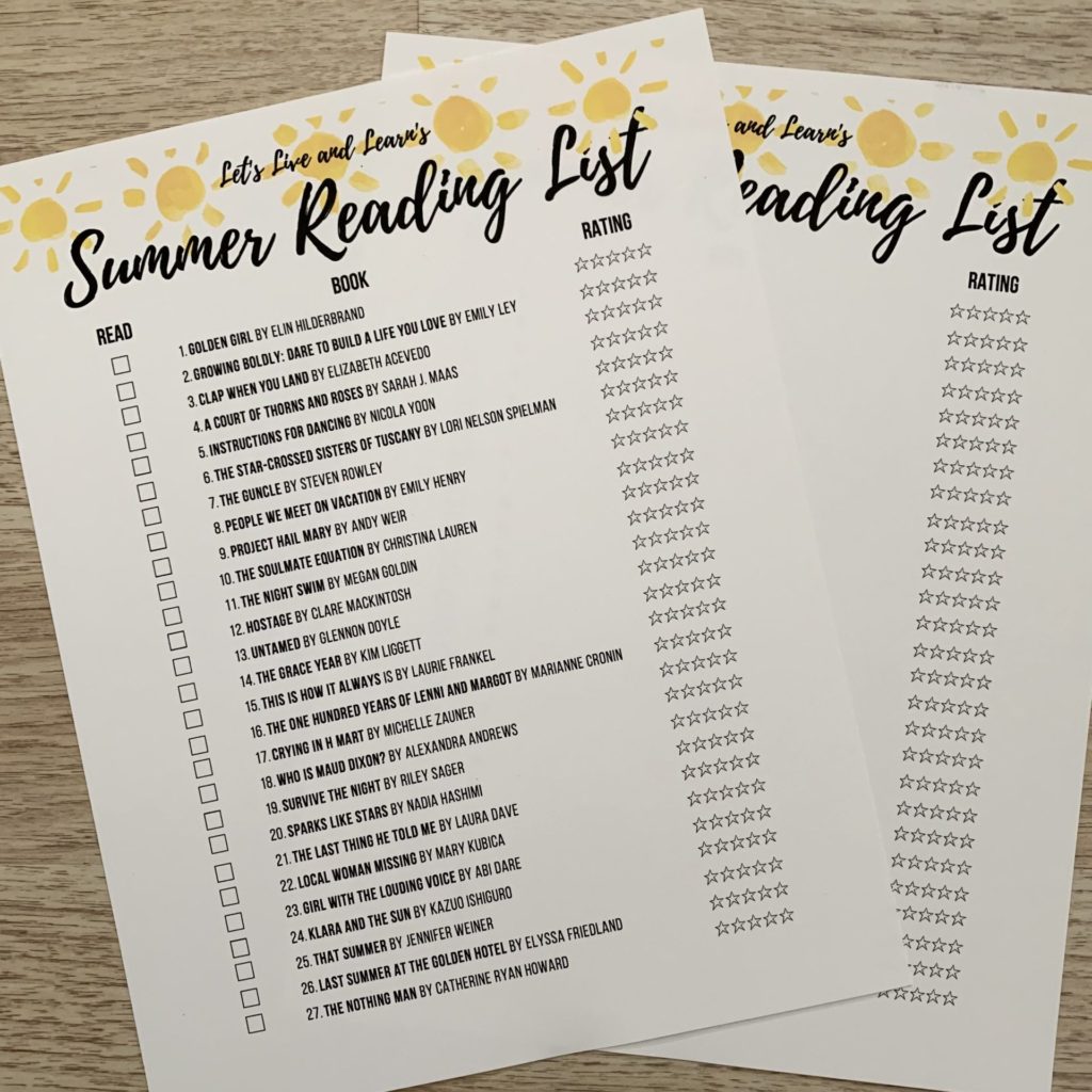 2021 Summer Reading list: 27 of the best books to read this summer from every genre, with a free printable to help you keep track! #summerreading #readinglist #freeprintable