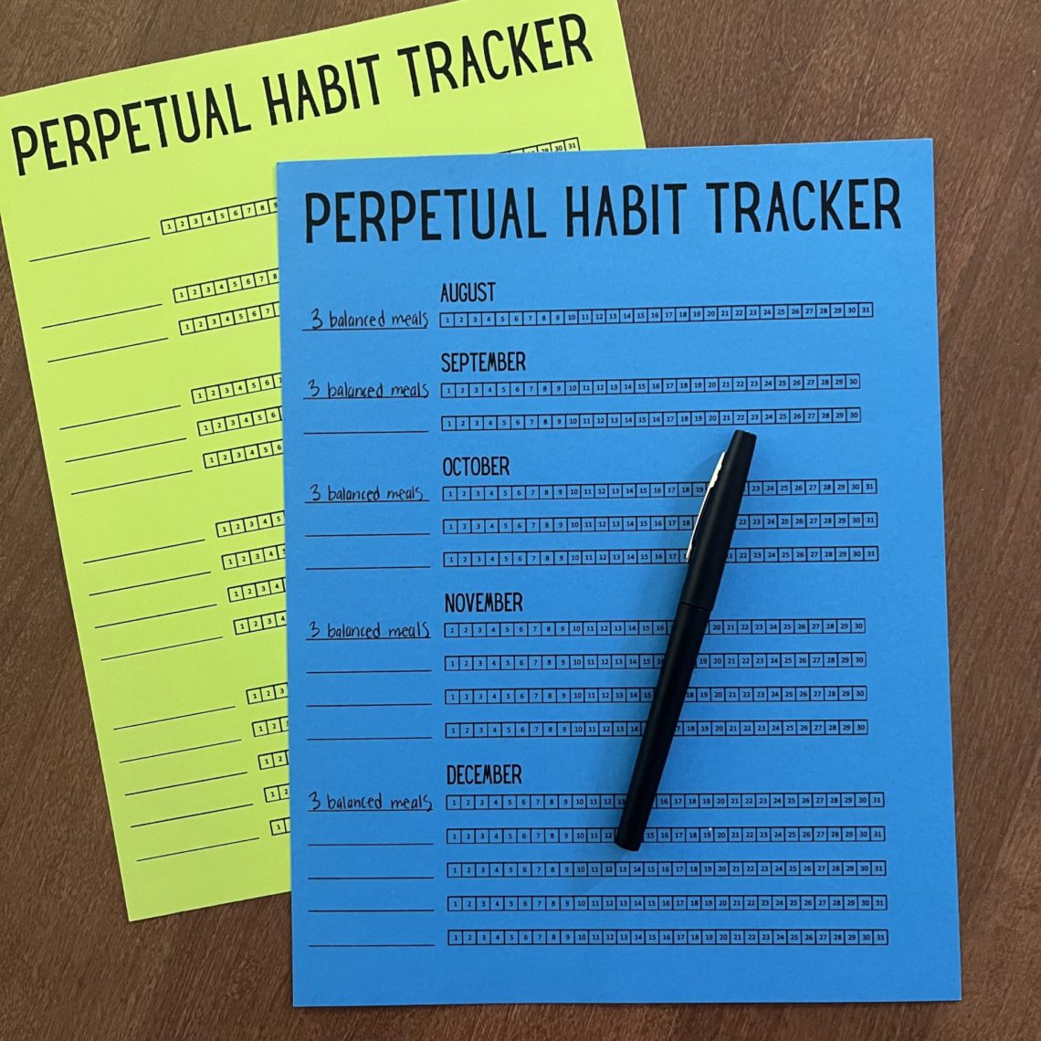 perpetual habit tracker printable
